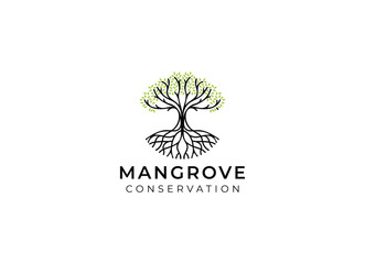 Mangrove Tree Vegetation Premium and Luxury Brand Identity Logo