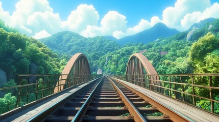 railway bridge in the mountains