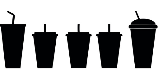Paper cup silhouette, high quality vector