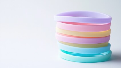Pastel Silicone Wristbands Stack.
