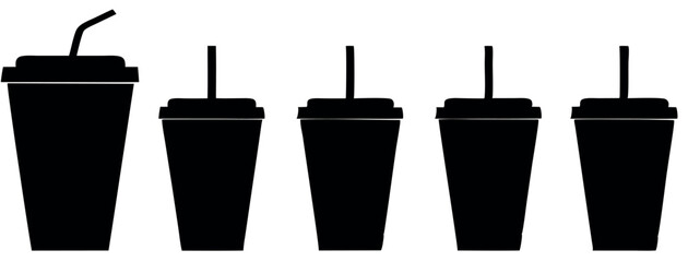 Paper cup silhouette, high quality vector