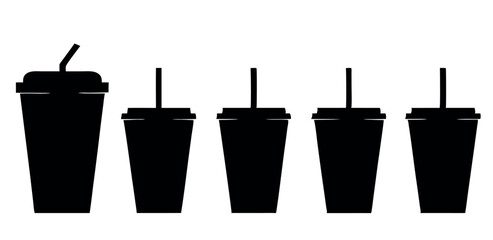 Paper cup silhouette, high quality vector