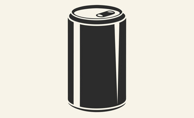 Soda can silhouette, Beverage can icon, Drink can vector, Aluminum can graphic, Black can illustration, Soft drink can, Monochrome can design