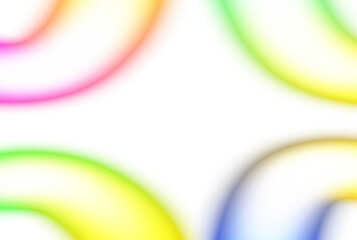 Abstract neon glowing color gradients shape cutout on transparent background, light leaks photo overlay effect, film grain, grungy texture, glow effect, blurred gradients multicolored effect
