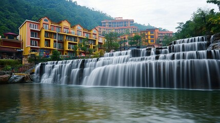 waterfall in the city of barcelona