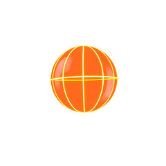 Fototapeta premium 3D Render of a Glossy Orange Basketball with Glowing Lines