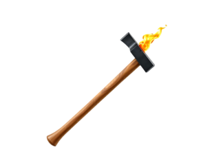 Flaming Hammer Illustration