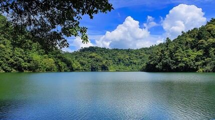 mountain lake in the summer