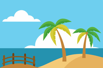 Obraz premium tropical beach with palm trees