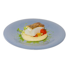 Grilled Snow Fish with Saffron Sauce