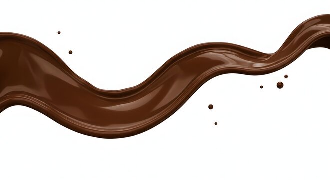 Smooth Chocolate Splash on Transparent Background with High Quality