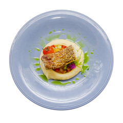 Grilled Snow Fish with Saffron Sauce
