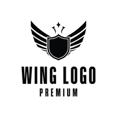 Fototapeta premium wing shield logo design concept silhouette idea