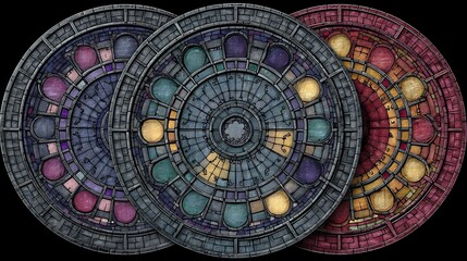 Obraz premium Circular stained glass patterns