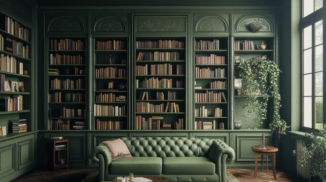 Elegant Library Living Room Backgrounds for Virtual Meetings and Zoom Calls