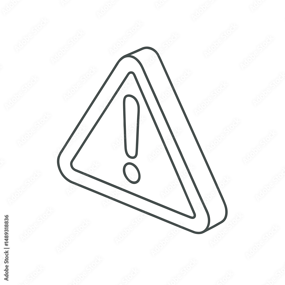 Poster warning symbol with exclamation mark in triangular shape