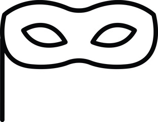 Black and White Line Style Masquerade Mask Icon