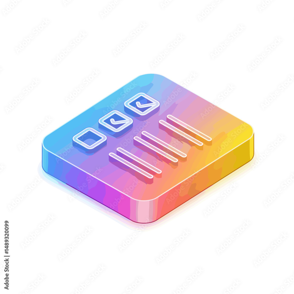 Poster colorful task checklist icon in gradient style representing organization