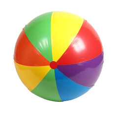 Obraz premium Eye-Catching Inflatable Beach Ball Showcasing a Spectrum of Vibrant Colors in a Playful Composition