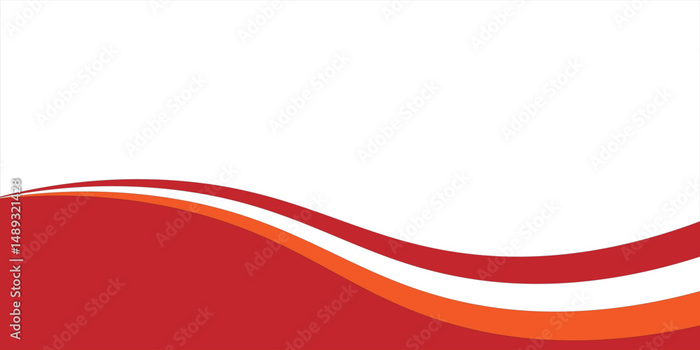 Poster red wave on white background simple curve background for business with space for text, presentation,