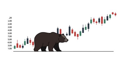 Bear Market Illustration with Candlestick Chart