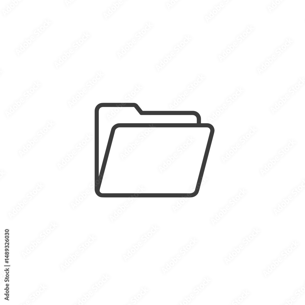 Poster simple outline of a folder icon for digital file organization
