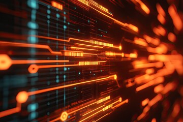 Futuristic circuit board interface