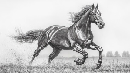 Majestic horse in motion
