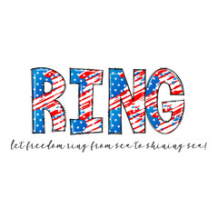 Obraz premium Patriotic Ring Design with American Flag Theme