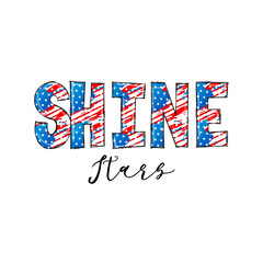Obraz premium Patriotic Shine Stars Graphic Design