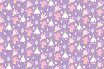 seamless floral cute pattern geometric shape abstract background textile illustration