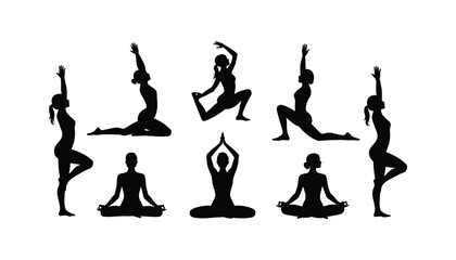 Harmony in Motion: A collection of yoga poses is captured, conveying inner peace and mindfulness through body postures and movements.