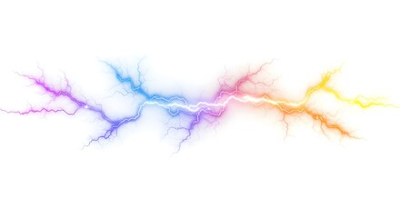 Colorful Lightning Strike Design Isolated on White Background