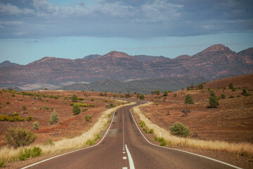 Outback road to Ikara–Flinders Ranges National Park, SA, Australia