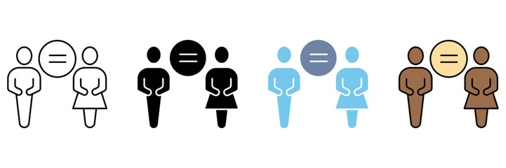 equality concept line icon. Simple element illustration.