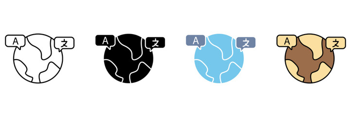 languages concept line icon. Simple element illustration.