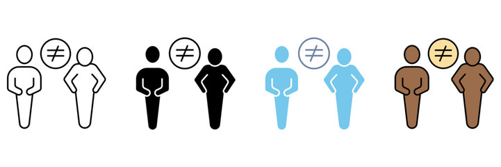 Obraz premium difference concept line icon. Simple element illustration.