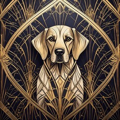 Labrador Retriever in art deco movement