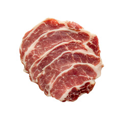 Fototapeta premium Fresh Raw Pork Chops, Close-up Studio Shot on Black Background