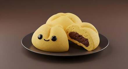 High-Quality 3D Render of Filipino Steamed Rice Cake with Filling