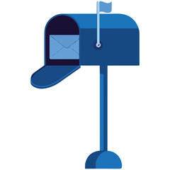 Metal mailbox with envelopes isolated vector illustration on white background