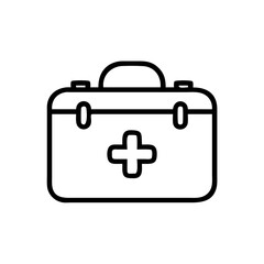 Obraz premium First aid kit icon in minimalist style depicting medical care concept 