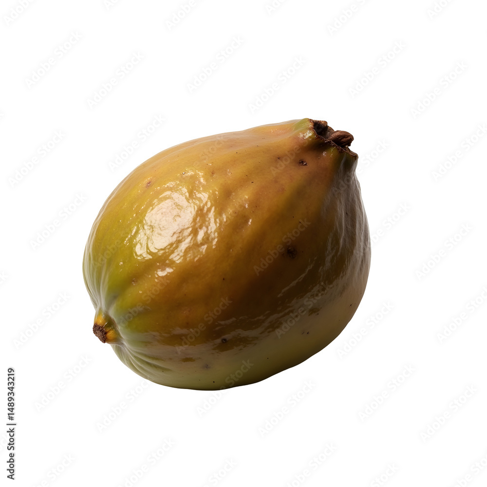 Poster highly detailed and realistic depiction of a sapote fruit against a simple and elegant setting showi