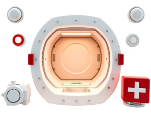 Futuristic Airlock and Emergency Components