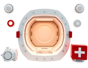 Futuristic Airlock and Emergency Components