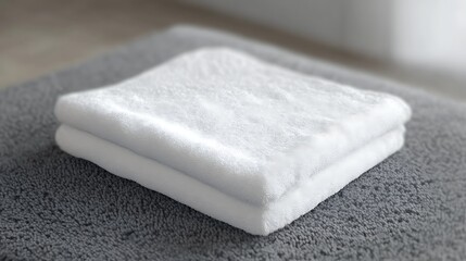 White towels on gray towel
