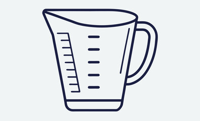 Measuring cup silhouette, Kitchen cup icon, Liquid measuring container, Black cup graphic, Cooking tool vector
