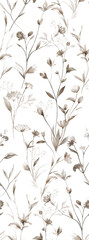 Timeless Hand Illustrated Floral and Scroll Motif Art