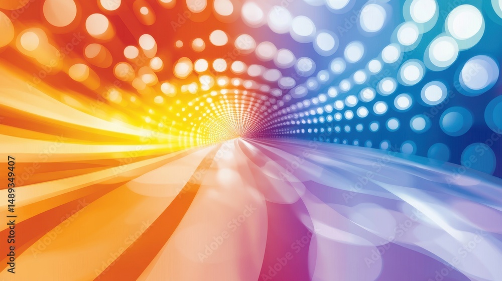 Poster colorful halftone pattern with shiny effects and spherical gradient layout