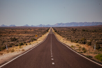 Outback road to Ikara–Flinders Ranges National Park, SA, Australia